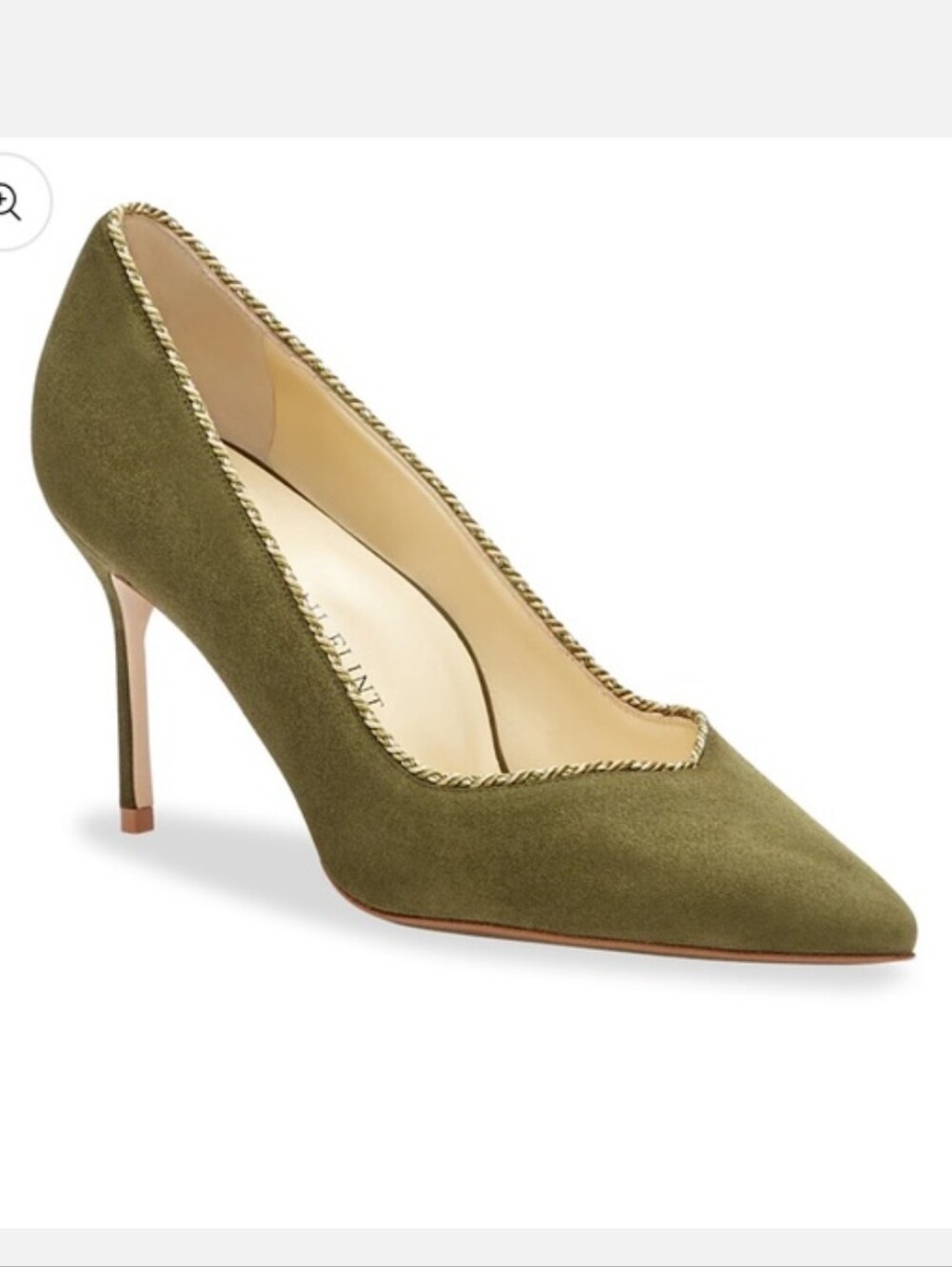 SARAH FLINT perfect pump 85mm olive twist suede -6.5-NIB!